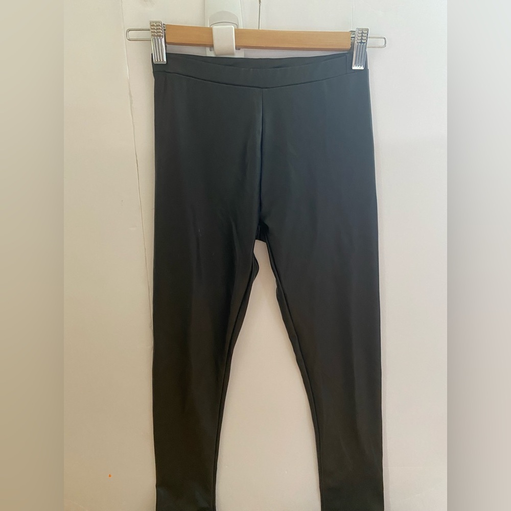Zara leather faux girls leggings size (13-14)